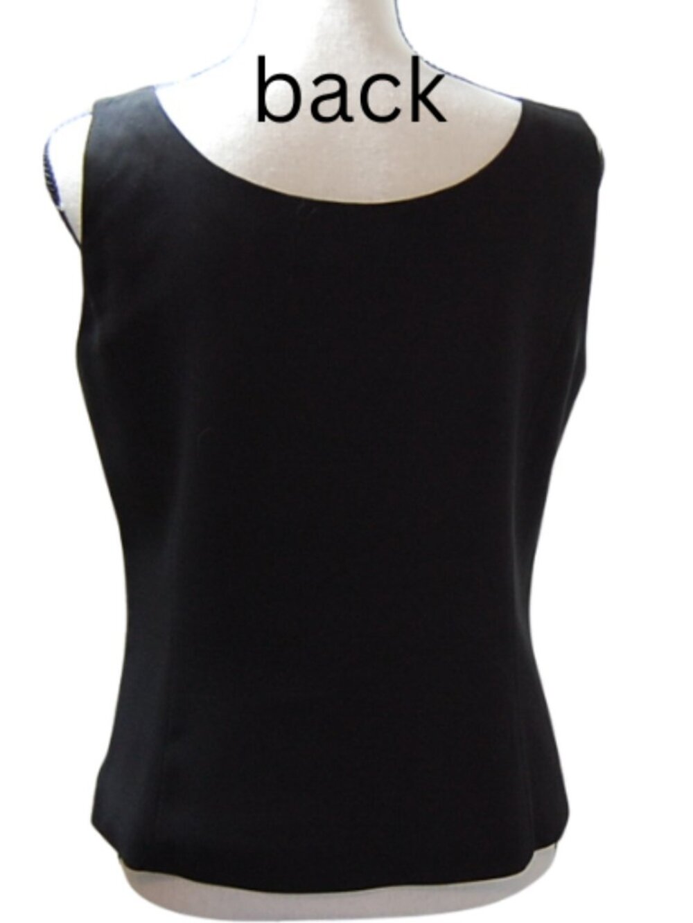 Kasper Black Sleeveless Shell Top Size 4  Career Blouse Lined Profesional - Picture 5 of 10
